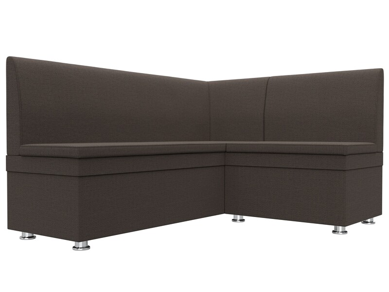 Диван кухонный угловой Уют правый угол, Рогожка, Амур 05 коричневый