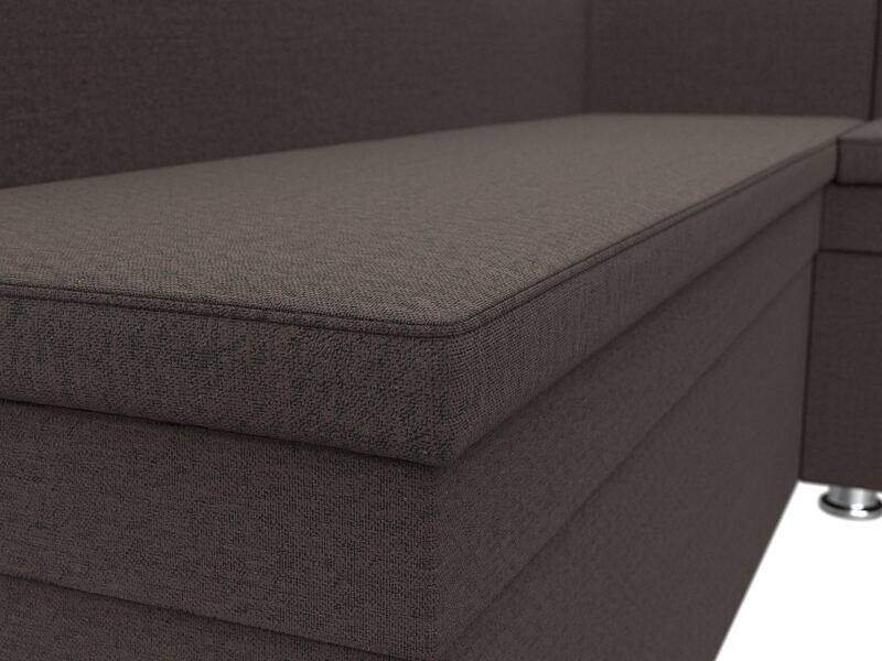 Диван кухонный угловой Уют правый угол, Рогожка, Амур 05 коричневый