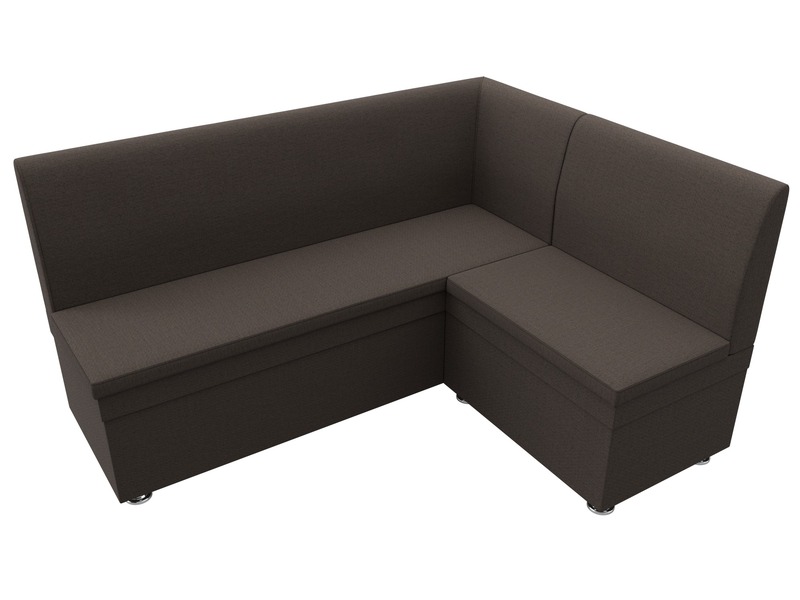 Диван кухонный угловой Уют правый угол, Рогожка, Амур 05 коричневый