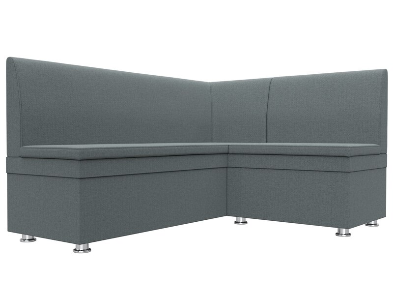 Диван кухонный угловой Уют правый угол, Рогожка, Амур 07 серый