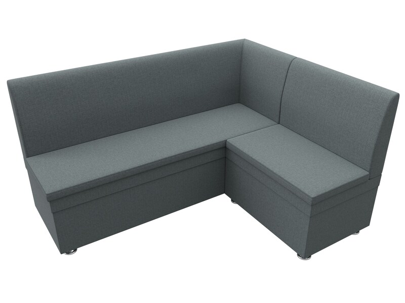 Диван кухонный угловой Уют правый угол, Рогожка, Амур 07 серый