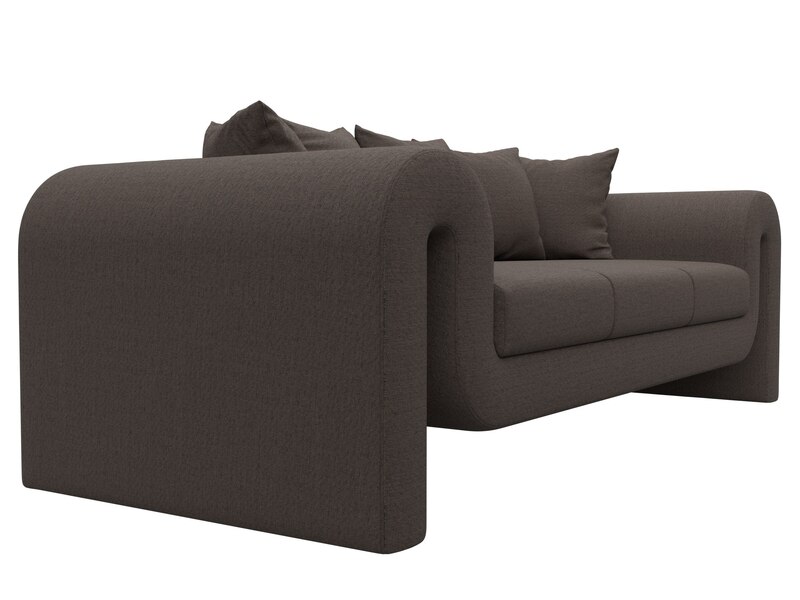 Диван прямой Волна, Рогожка, Амур 05 коричневый