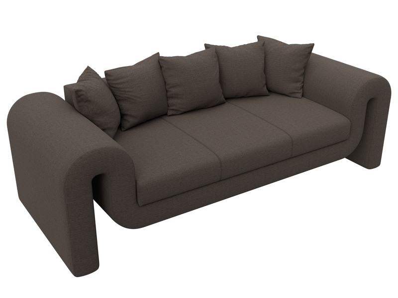 Диван прямой Волна, Рогожка, Амур 05 коричневый