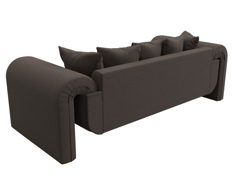 Диван прямой Волна, Рогожка, Амур 05 коричневый