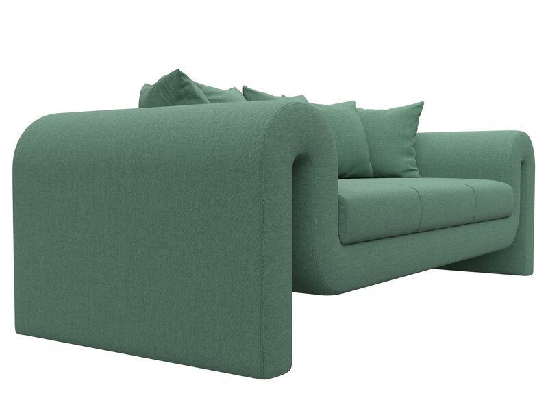 Диван прямой Волна, Рогожка, Амур 11 зеленый