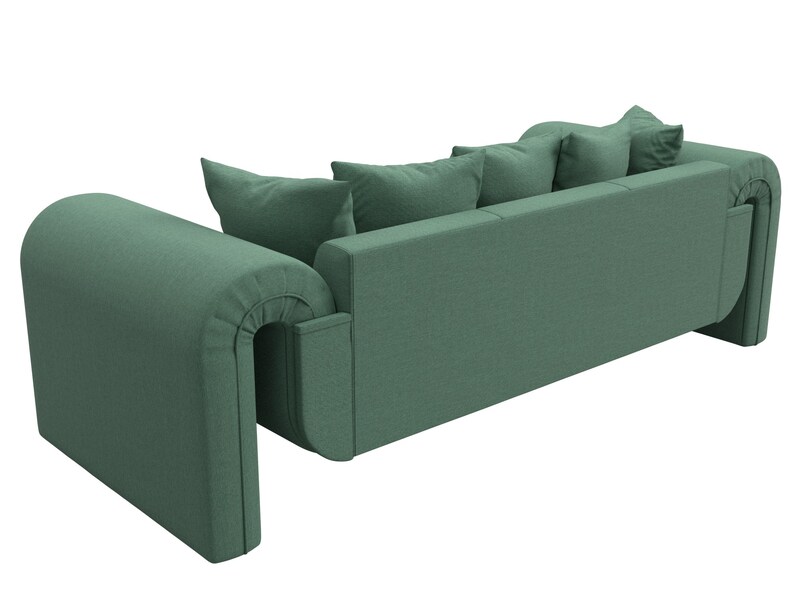 Диван прямой Волна, Рогожка, Амур 11 зеленый