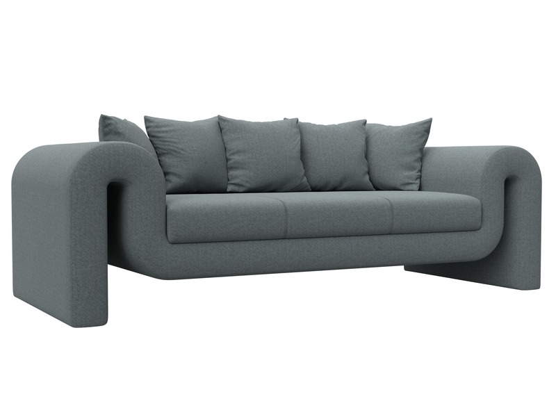 Диван прямой Волна, Рогожка, Амур 07 серый