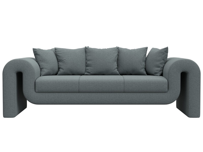 Диван прямой Волна, Рогожка, Амур 07 серый