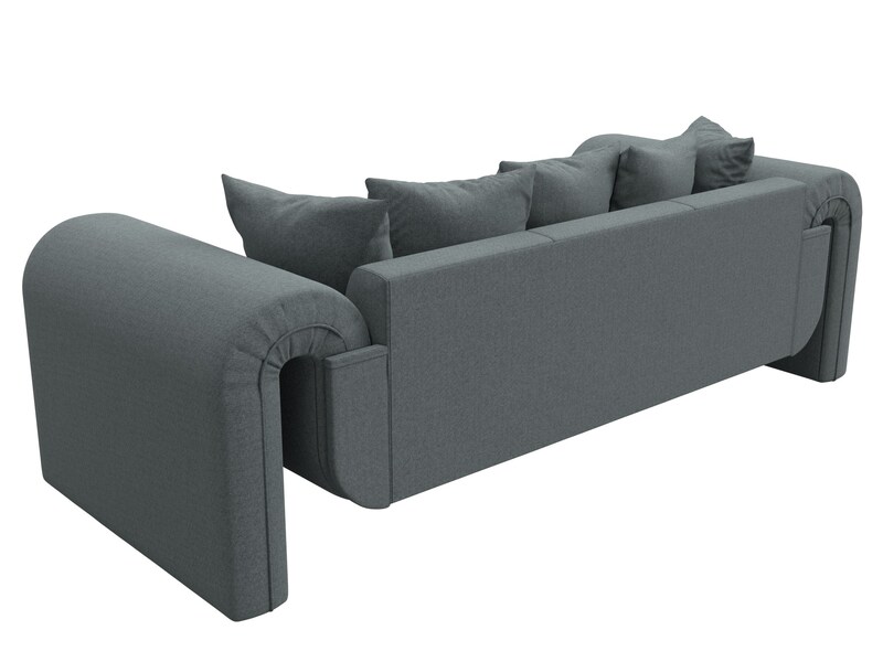 Диван прямой Волна, Рогожка, Амур 07 серый