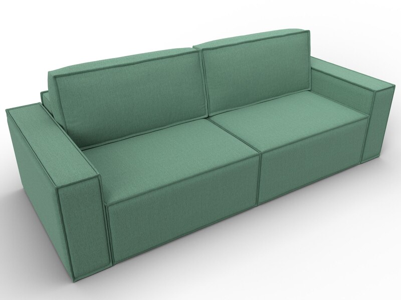 Диван прямой Куба, Рогожка, Амур 11 зеленый