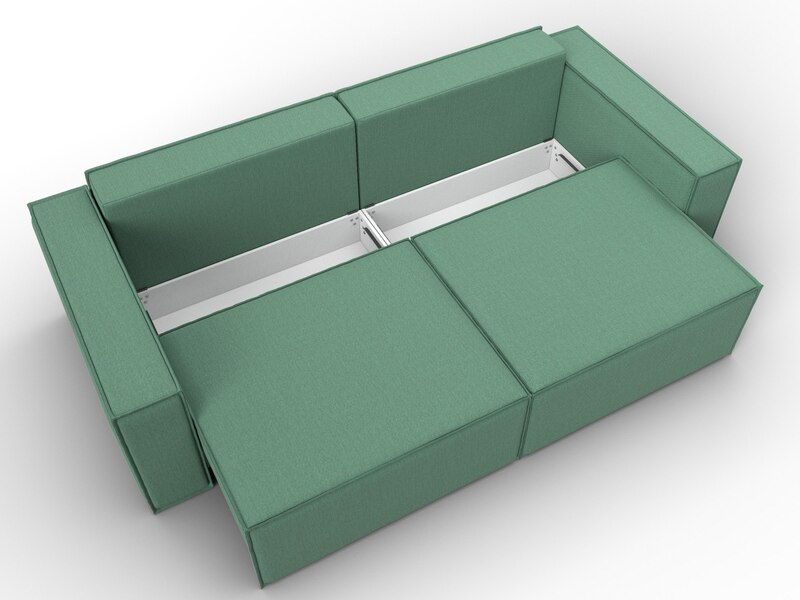 Диван прямой Куба, Рогожка, Амур 11 зеленый