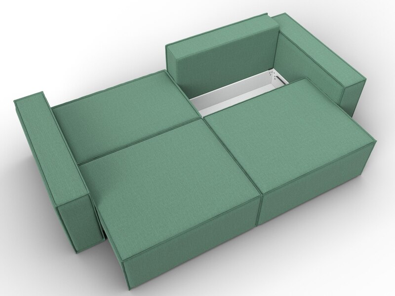 Диван прямой Куба, Рогожка, Амур 11 зеленый