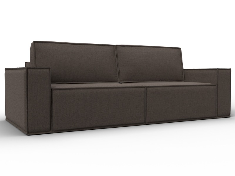 Диван прямой Куба, Рогожка, Амур 05 коричневый