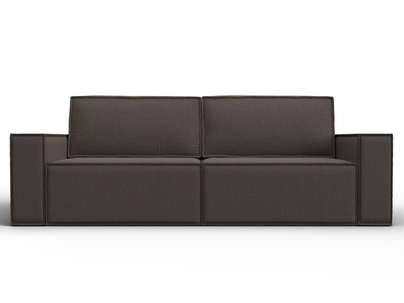 Диван прямой Куба, Рогожка, Амур 05 коричневый