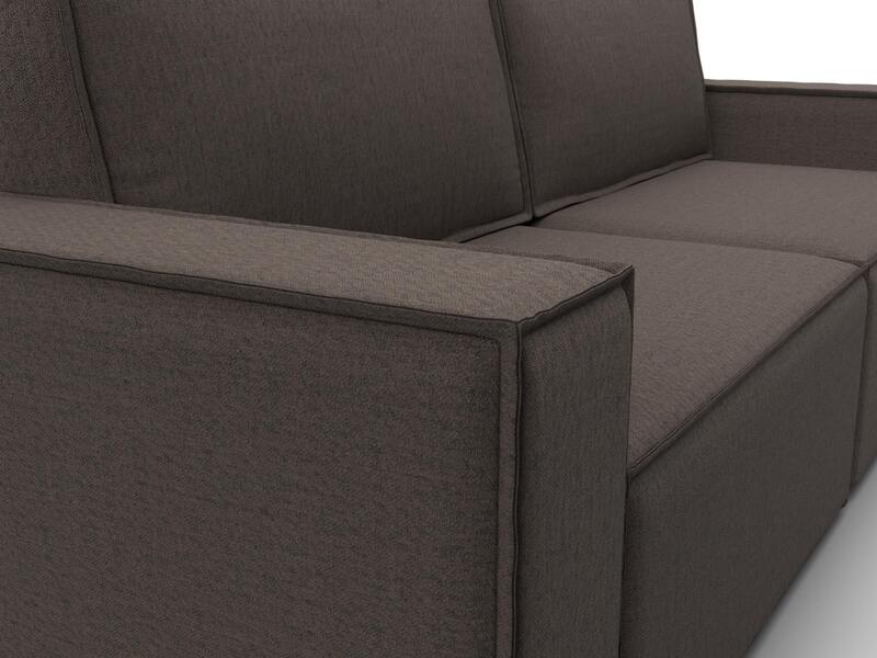 Диван прямой Куба, Рогожка, Амур 05 коричневый