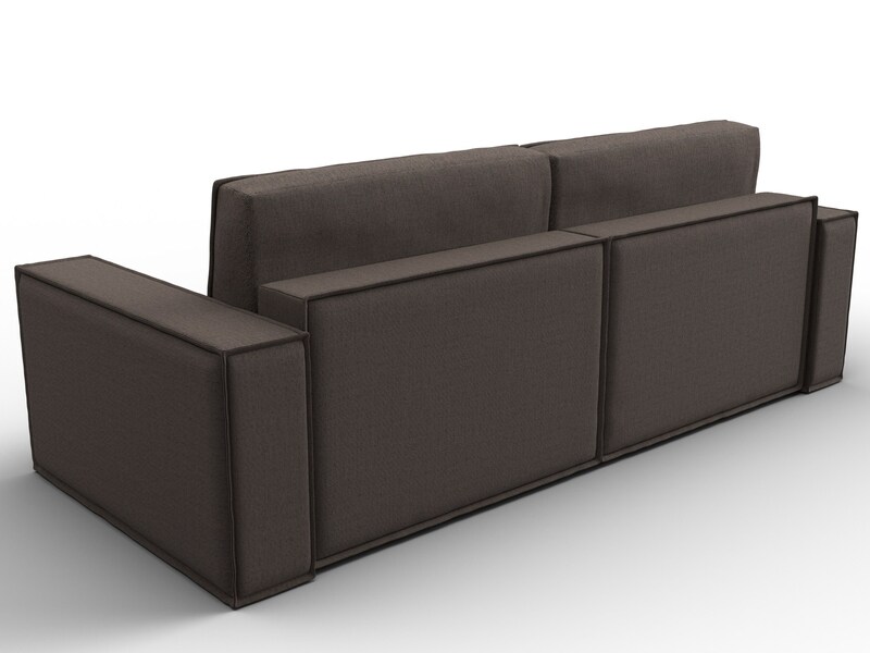 Диван прямой Куба, Рогожка, Амур 05 коричневый