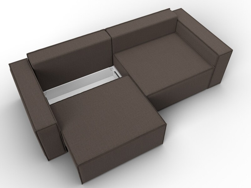 Диван прямой Куба, Рогожка, Амур 05 коричневый