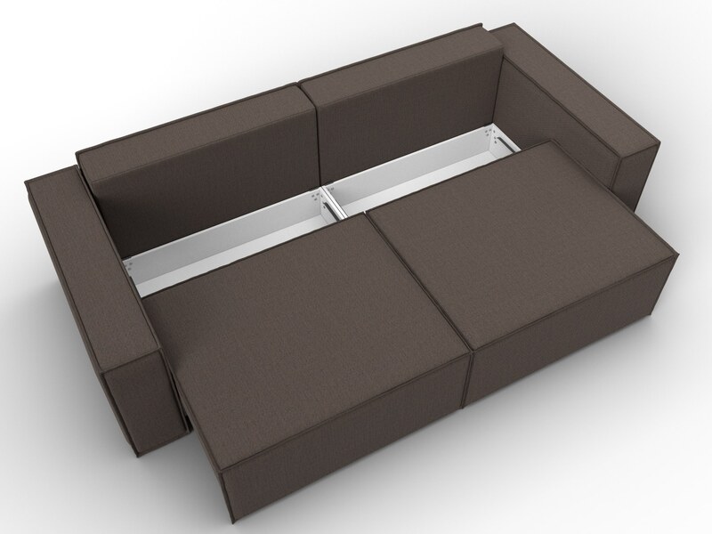 Диван прямой Куба, Рогожка, Амур 05 коричневый