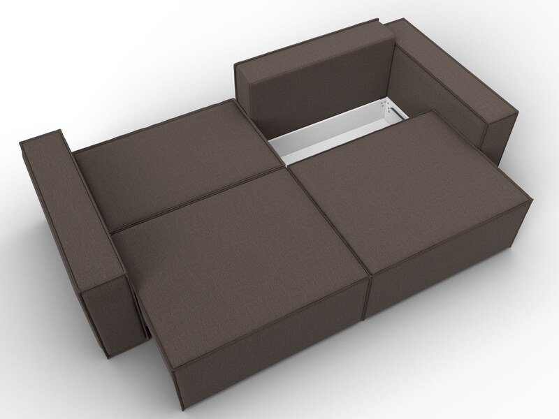 Диван прямой Куба, Рогожка, Амур 05 коричневый