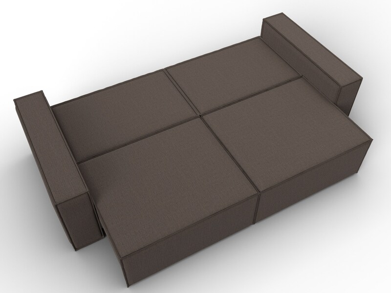 Диван прямой Куба, Рогожка, Амур 05 коричневый