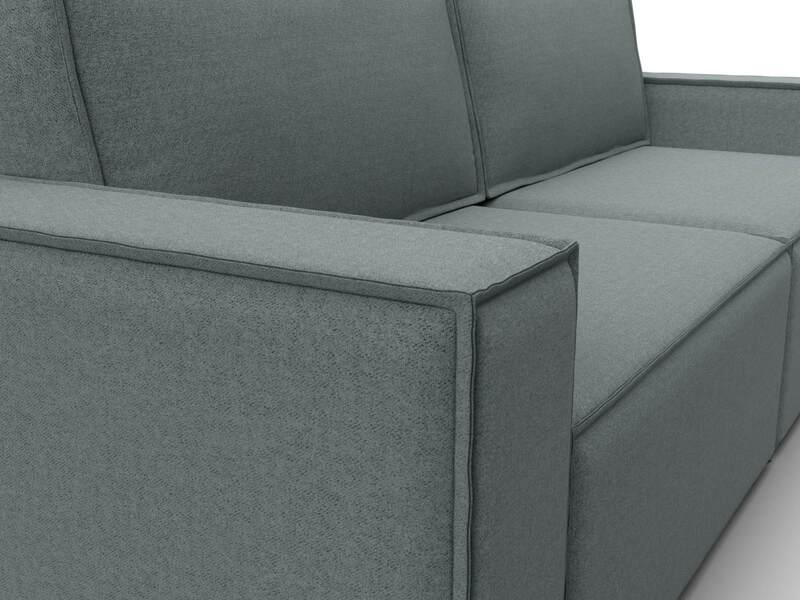 Диван прямой Куба, Рогожка, Амур 07 серый