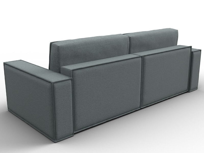 Диван прямой Куба, Рогожка, Амур 07 серый