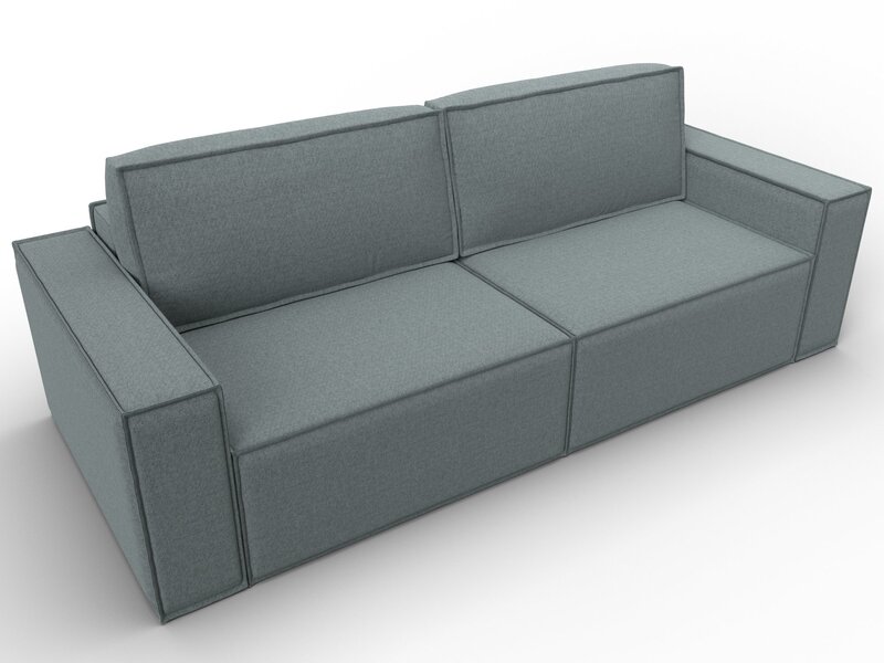 Диван прямой Куба, Рогожка, Амур 07 серый