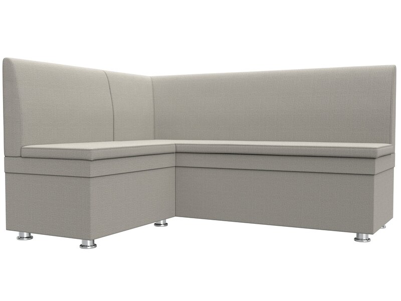 Диван кухонный угловой Уют левый угол, Рогожка, Амур 02 бежевый