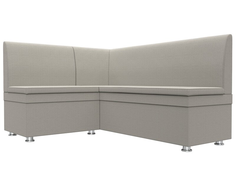 Диван кухонный угловой Уют левый угол, Рогожка, Амур 02 бежевый