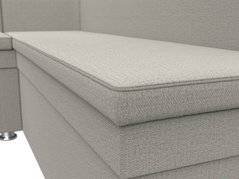 Диван кухонный угловой Уют левый угол, Рогожка, Амур 02 бежевый