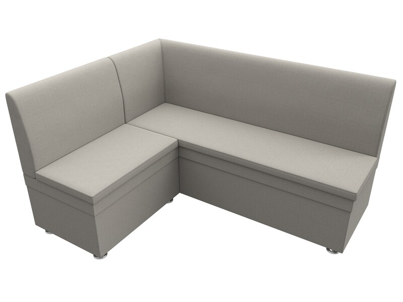 Диван кухонный угловой Уют левый угол, Рогожка, Амур 02 бежевый