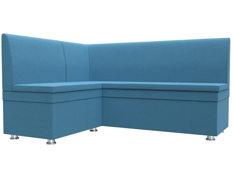 Диван кухонный угловой Уют левый угол, Рогожка, Амур 10 голубой