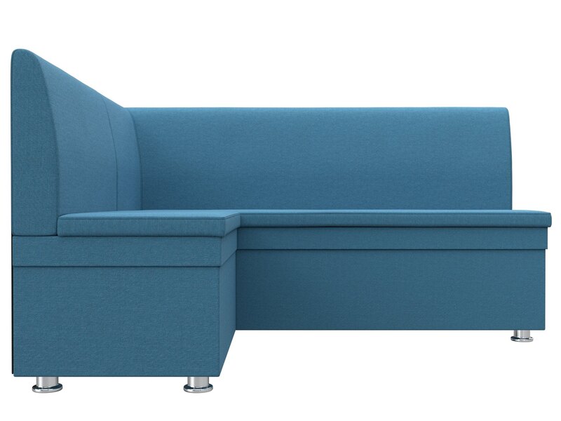 Диван кухонный угловой Уют левый угол, Рогожка, Амур 10 голубой