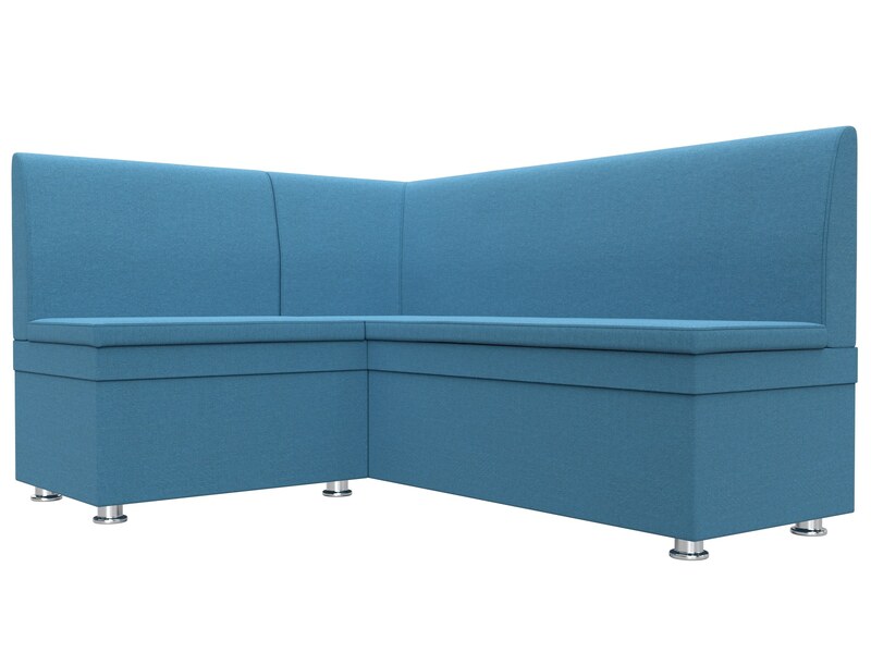 Диван кухонный угловой Уют левый угол, Рогожка, Амур 10 голубой