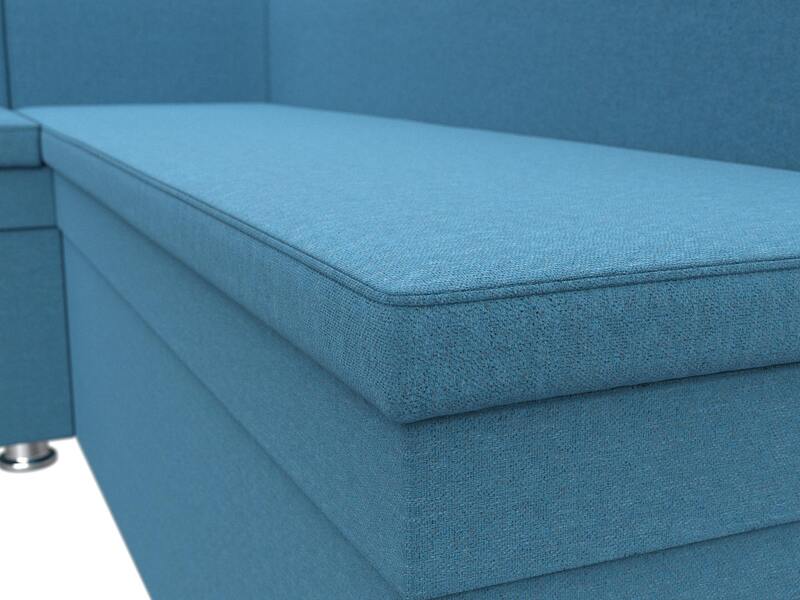 Диван кухонный угловой Уют левый угол, Рогожка, Амур 10 голубой