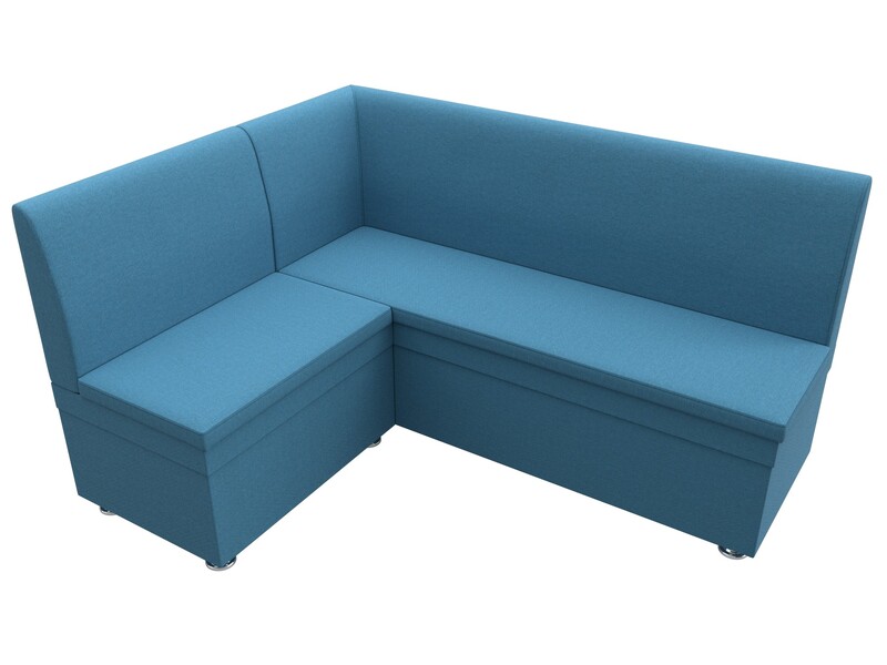Диван кухонный угловой Уют левый угол, Рогожка, Амур 10 голубой