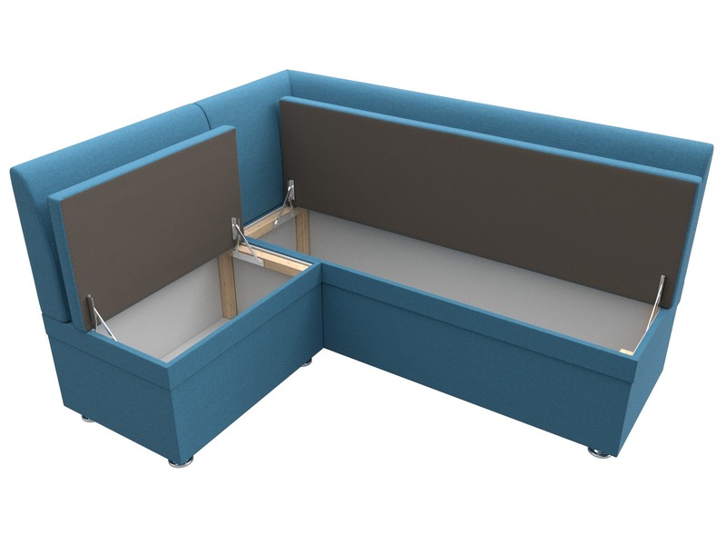 Диван кухонный угловой Уют левый угол, Рогожка, Амур 10 голубой