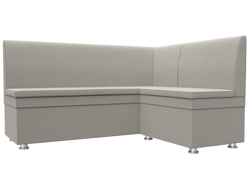 Диван кухонный угловой Уют правый угол, Рогожка, Амур 02 бежевый