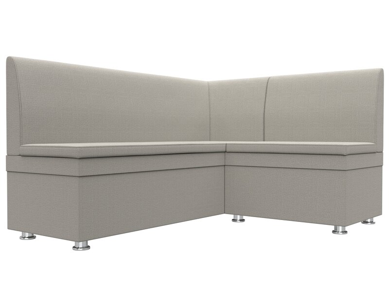 Диван кухонный угловой Уют правый угол, Рогожка, Амур 02 бежевый