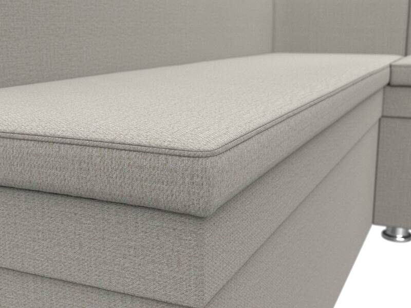 Диван кухонный угловой Уют правый угол, Рогожка, Амур 02 бежевый