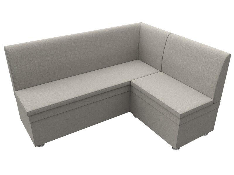 Диван кухонный угловой Уют правый угол, Рогожка, Амур 02 бежевый