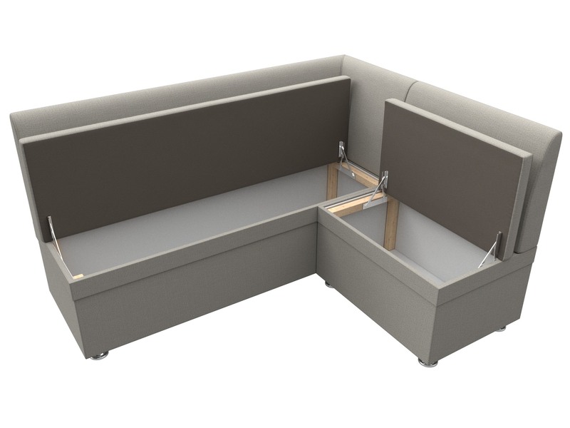 Диван кухонный угловой Уют правый угол, Рогожка, Амур 02 бежевый