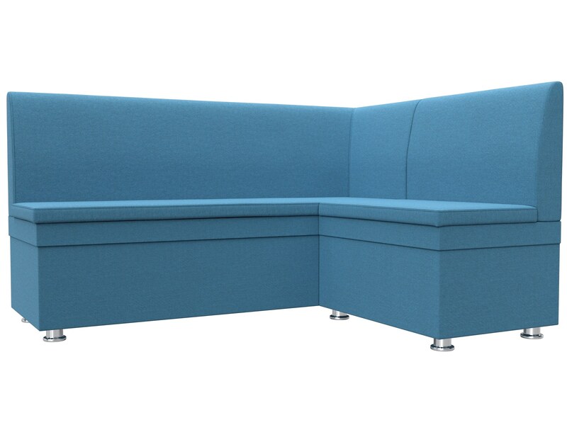 Диван кухонный угловой Уют правый угол, Рогожка, Амур 10 голубой