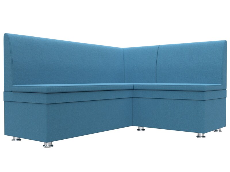 Диван кухонный угловой Уют правый угол, Рогожка, Амур 10 голубой