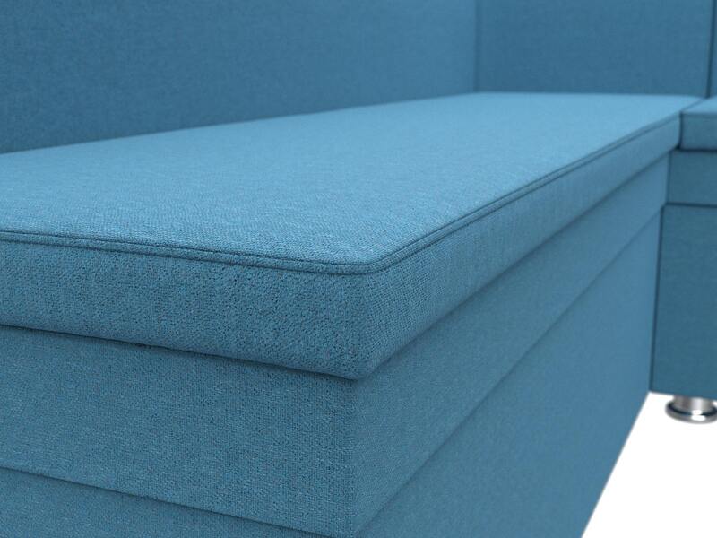 Диван кухонный угловой Уют правый угол, Рогожка, Амур 10 голубой