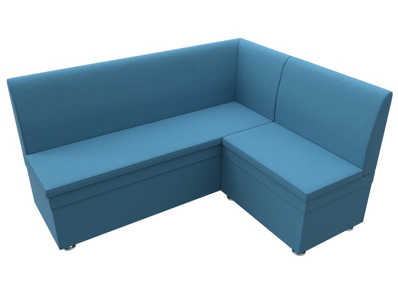 Диван кухонный угловой Уют правый угол, Рогожка, Амур 10 голубой
