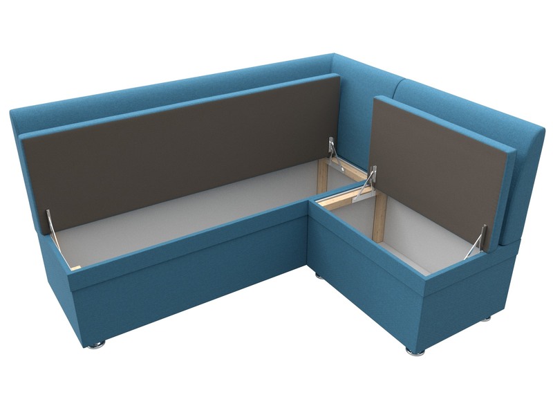 Диван кухонный угловой Уют правый угол, Рогожка, Амур 10 голубой