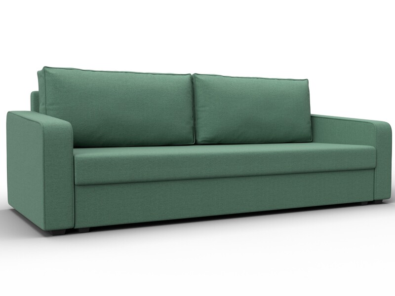 Диван прямой Лига-009, Рогожка, Амур 11 зеленый