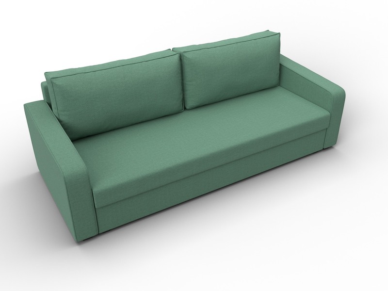 Диван прямой Лига-009, Рогожка, Амур 11 зеленый