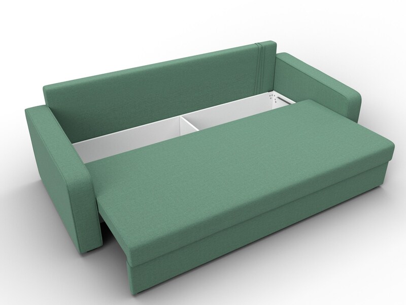 Диван прямой Лига-009, Рогожка, Амур 11 зеленый